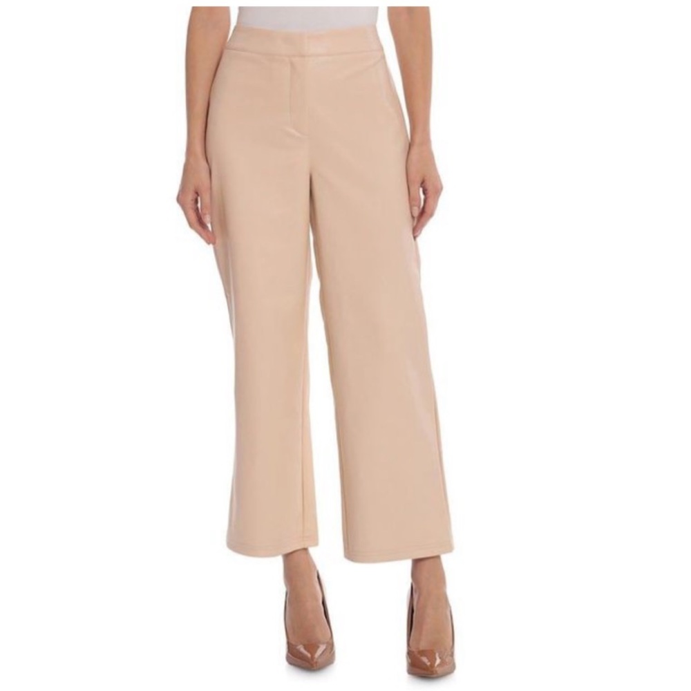 NWT Bagatelle Collection Cropped KICK-FLARE FAUX LEATHER TROUSER Pant